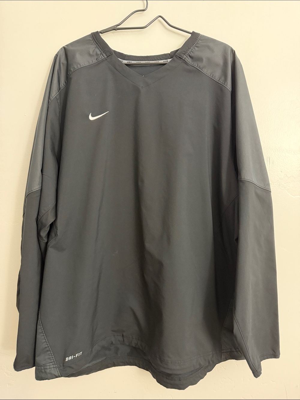 Nike Black Men's Performance Pullover Jacket with White Swoosh